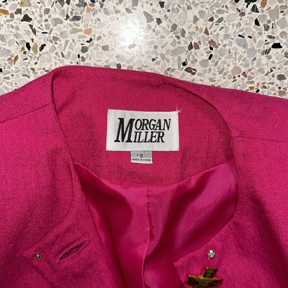 Morgan Miller hot Barbie pink gold X button blazer jacket medium 8 - Picture 6 of 10